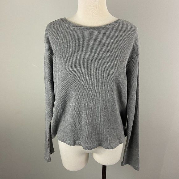NWT RDI‎ Grey Crew Neck Long Sleeve Shirt - Picture 2 of 8